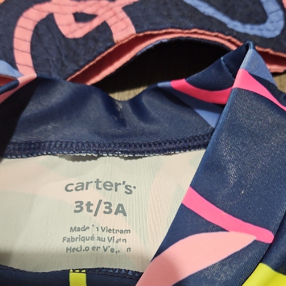 Carter's Pink and Blue Rashguard Swim Set with Sun Protection - Picture 4 of 7